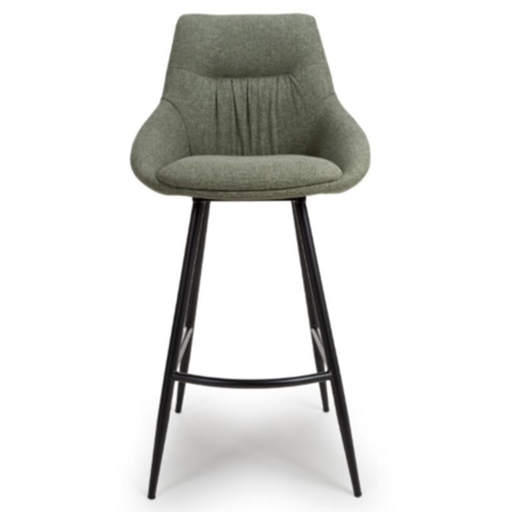 Buxton Sage Fabric Bar Chairs In Pair