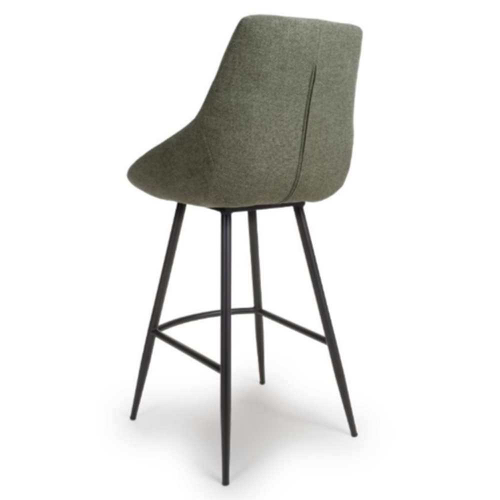 Buxton Sage Fabric Bar Chairs In Pair