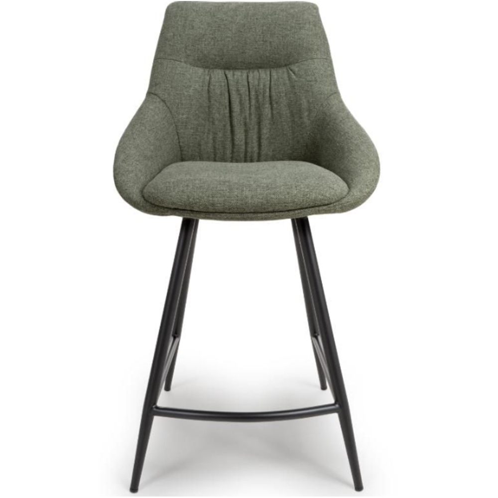 Buxton Sage Fabric Counter Bar Chairs In Pair