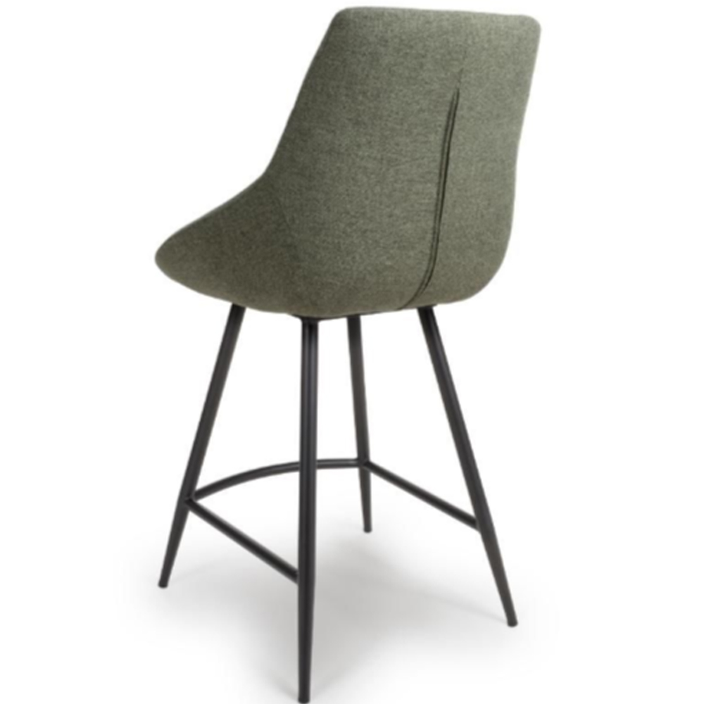 Buxton Sage Fabric Counter Bar Chairs In Pair