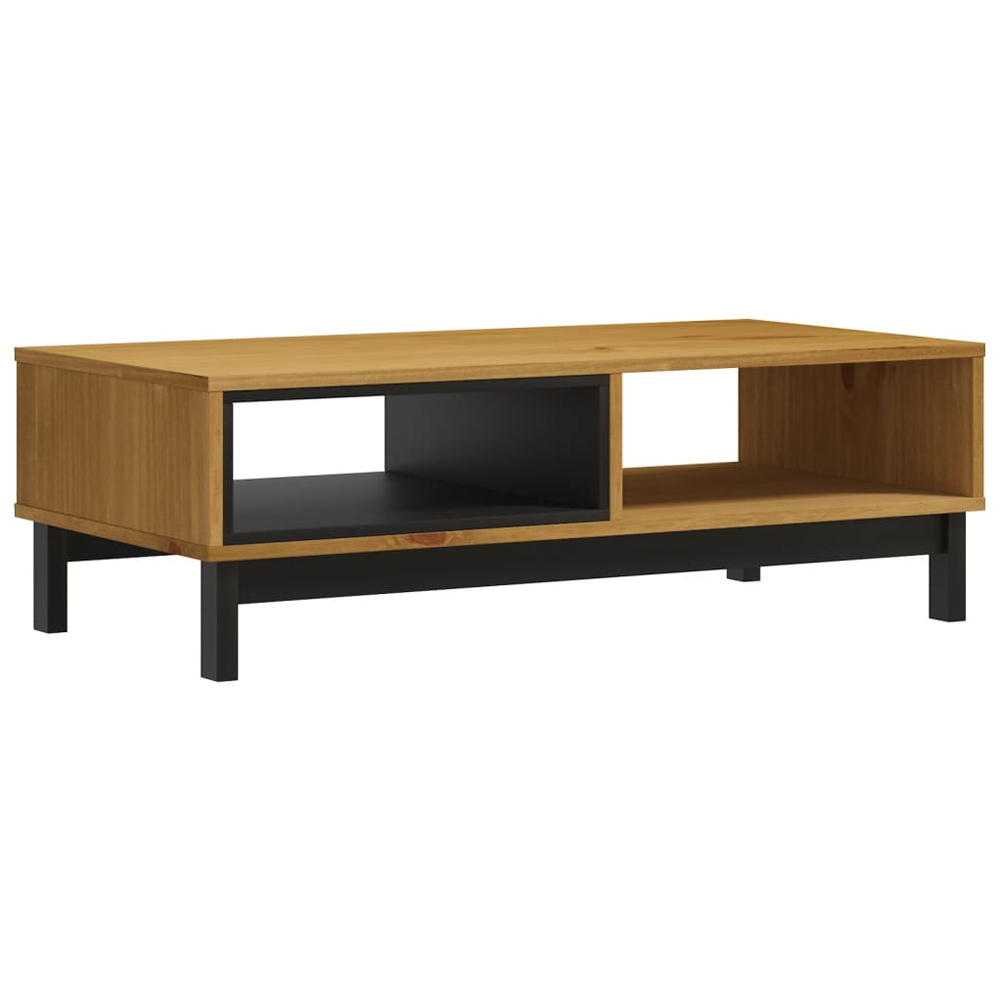 Buxton Wooden Coffee Table With 2 Shelves In Brown Black