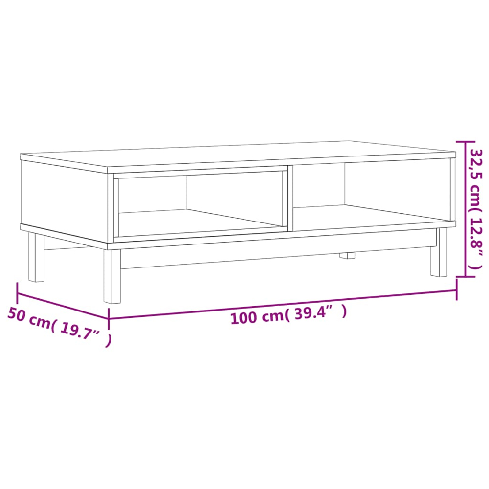 Buxton Wooden Coffee Table With 2 Shelves In Brown Black