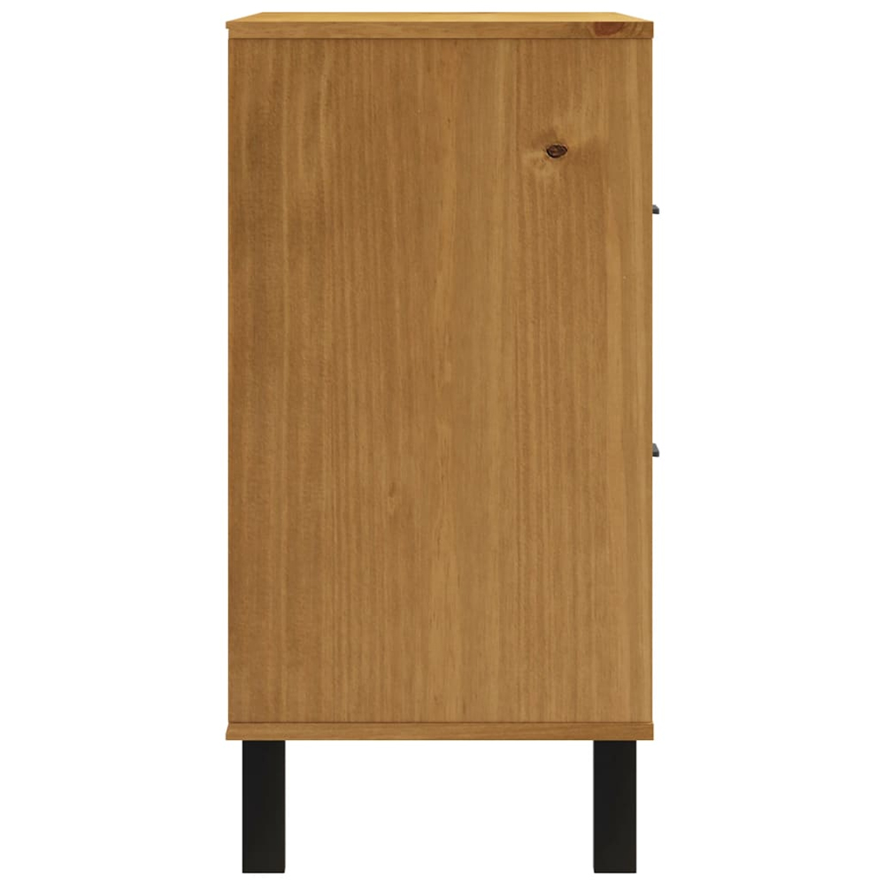 Buxton Wooden Sideboard With 1 Door 2 Drawers In Brown Black