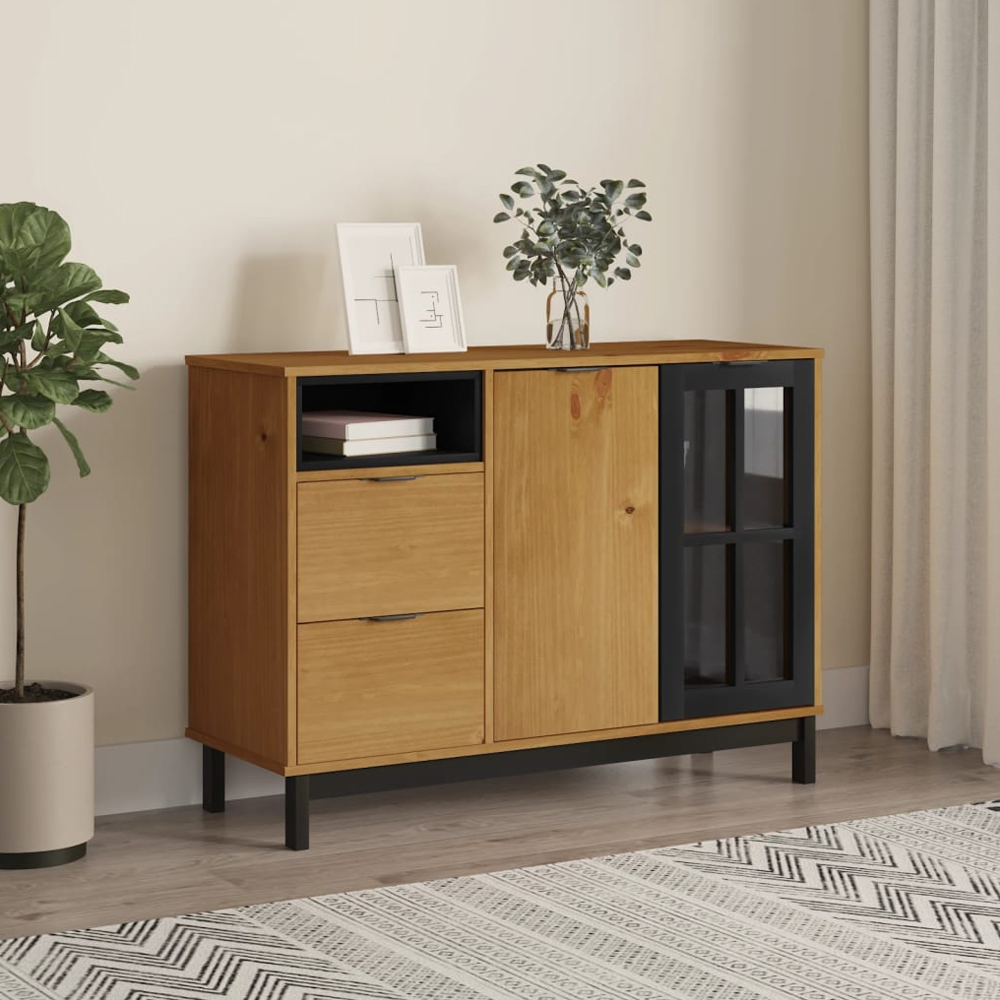 Read more about Buxton wooden sideboard with 2 door 2 drawers in brown black