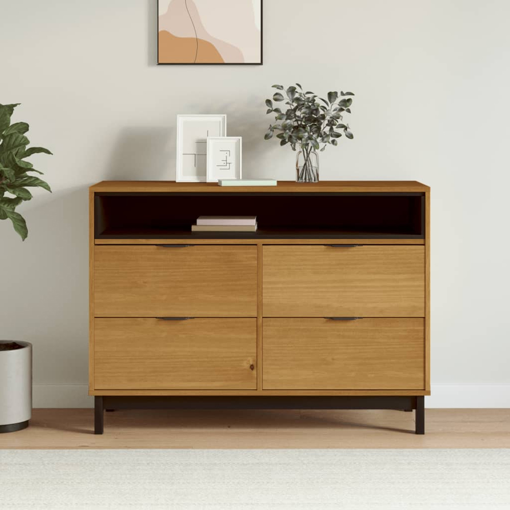 Read more about Buxton wooden chest of 4 drawers in brown black