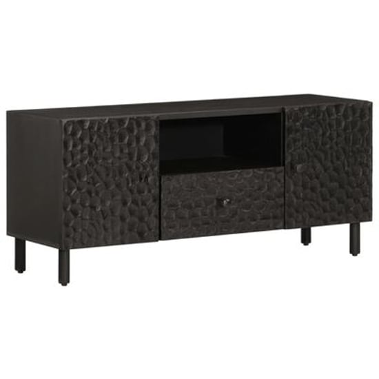 Buxton Wooden TV Stand With 2 Doors 1 Drawer In Black