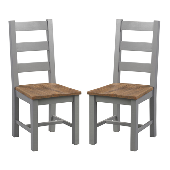 Bylant Grey And Natural Wooden Dining Chairs In Pair Furniture in Fashion