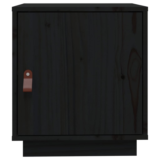 Byrne Pinewood Bedside Cabinet With 1 Door In Black