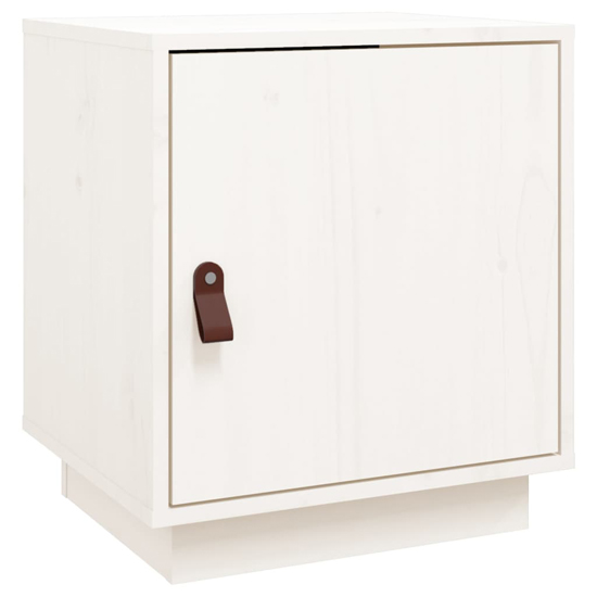 Byrne Pinewood Bedside Cabinet With 1 Door In White