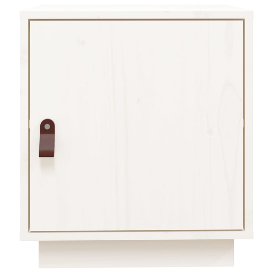 Byrne Pinewood Bedside Cabinet With 1 Door In White