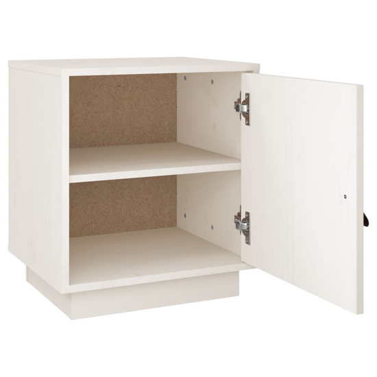 Byrne Pinewood Bedside Cabinet With 1 Door In White