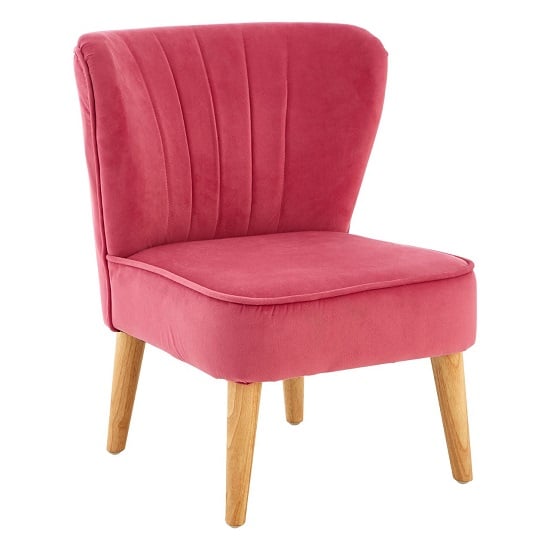 Product photograph of Cabane Kids Upholstered Velvet Chair In Pink from Furniture in Fashion