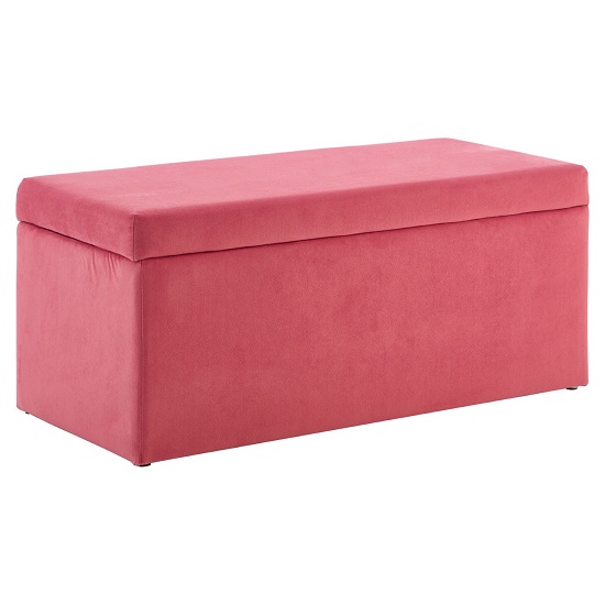 Read more about Cabane kids upholstered velvet ottoman in pink