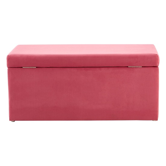 Cabane Kids Upholstered Velvet Ottoman In Pink