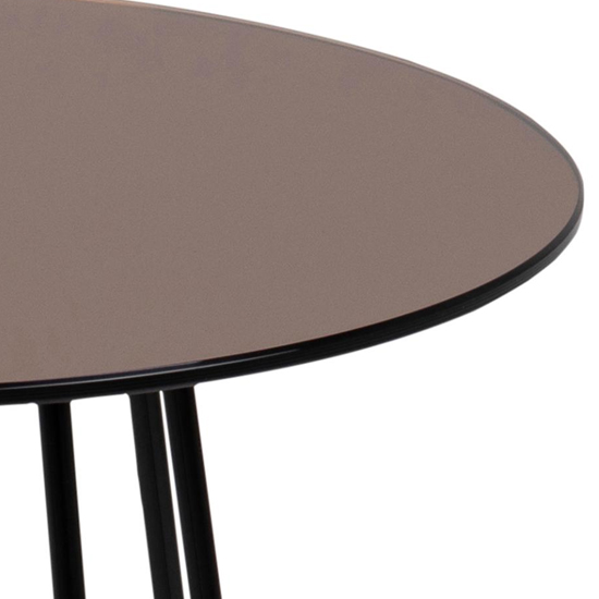 Cabazon Round Glass Side Table In Bronze With Black Base_4