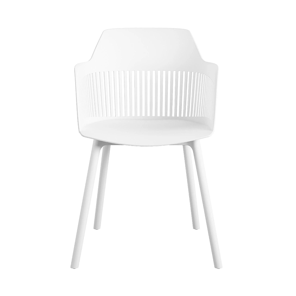 Cabazon White Resin Bistro Dining Chair In Pair