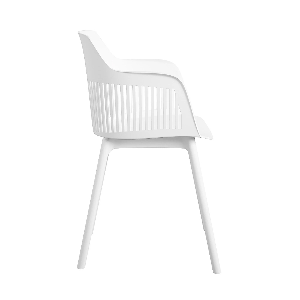 Cabazon White Resin Bistro Dining Chair In Pair