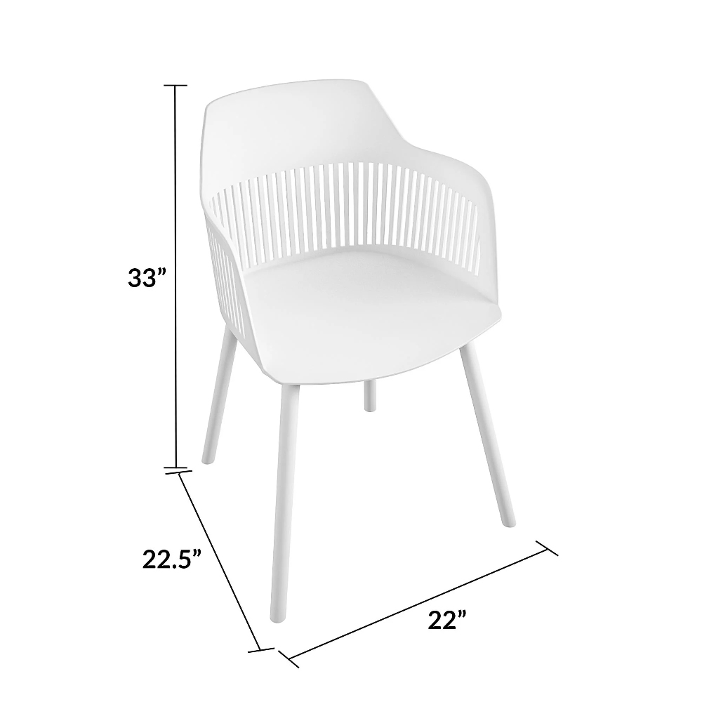 Cabazon White Resin Bistro Dining Chair In Pair