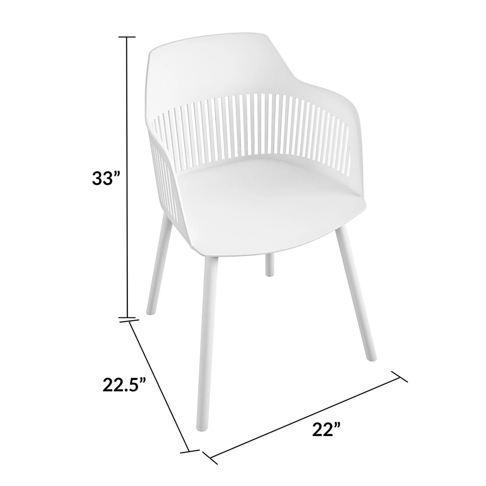 Cabazon White Resin Dining Chairs In Pair