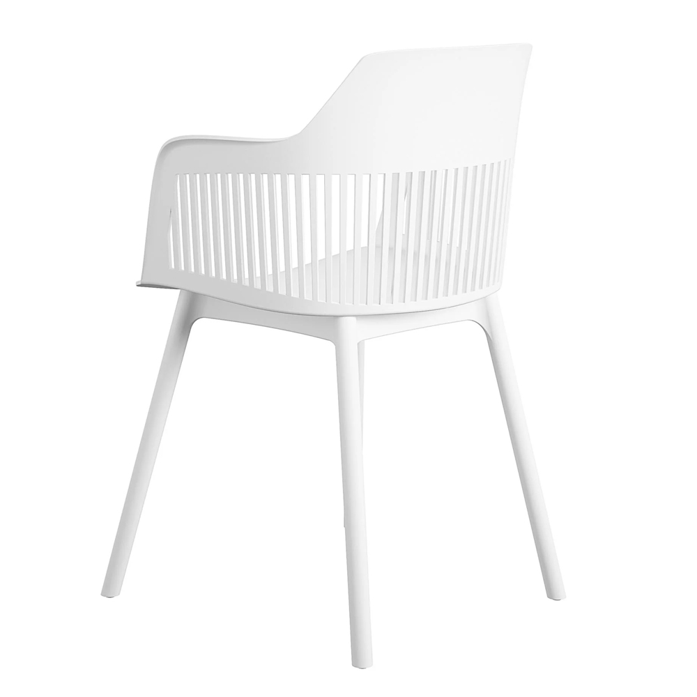 Cabazon White Resin Dining Chairs In Pair