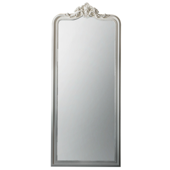 Product photograph of Cabot Leaner Floor Mirror With White Wooden Frame from Furniture in Fashion