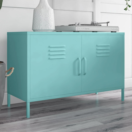 Cribbs Locker Metal Accent Cabinet With 2 Doors In Mint