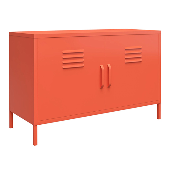Cribbs Locker Metal Accent Cabinet With 2 Doors In Orange_2