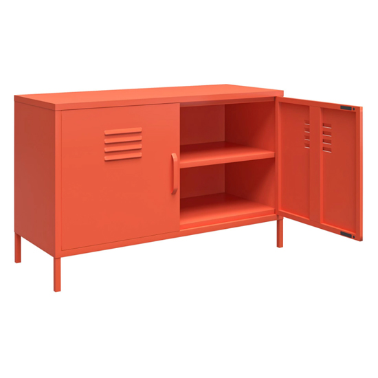 Cribbs Locker Metal Accent Cabinet With 2 Doors In Orange_3