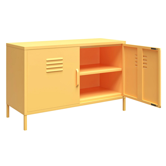 Cribbs Locker Metal Accent Cabinet With 2 Doors In Yellow_3