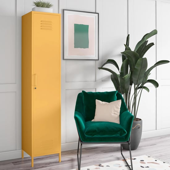 Cribbs Locker Metal Storage Cabinet With 1 Door In Yellow_1