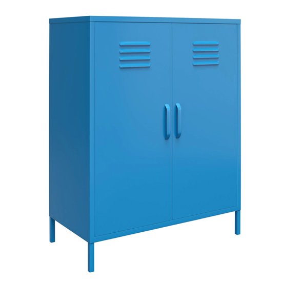 Cribbs Locker Metal Storage Cabinet With 2 Doors In Blue_2