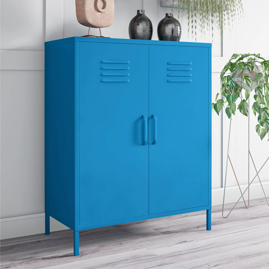 Cribbs Locker Metal Storage Cabinet With 2 Doors In Blue