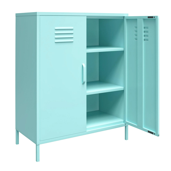 Cribbs Locker Metal Storage Cabinet With 2 Doors In Mint_3