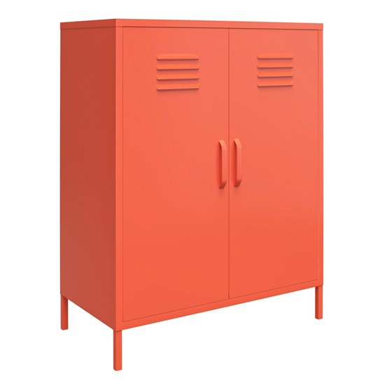 Cribbs Locker Metal Storage Cabinet With 2 Doors In Orange_2