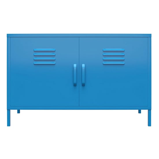 Caches Metal Locker Accent Cabinet With 2 Doors In Blue_5