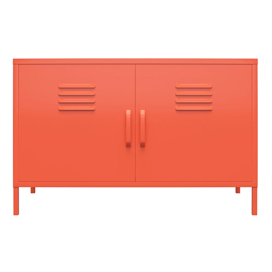 Caches Metal Locker Accent Cabinet With 2 Doors In Orange_5