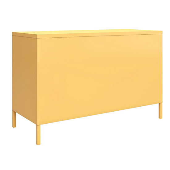 Caches Metal Locker Accent Cabinet With 2 Doors In Yellow_6