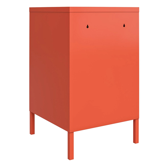 Cerritos Metal Side Table With 1 Door In Orange