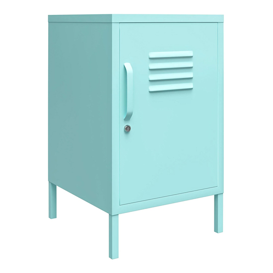 Cerritos Metal Side Table With 1 Door In Spearmint
