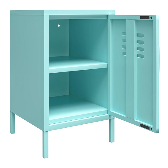 Cerritos Metal Side Table With 1 Door In Spearmint
