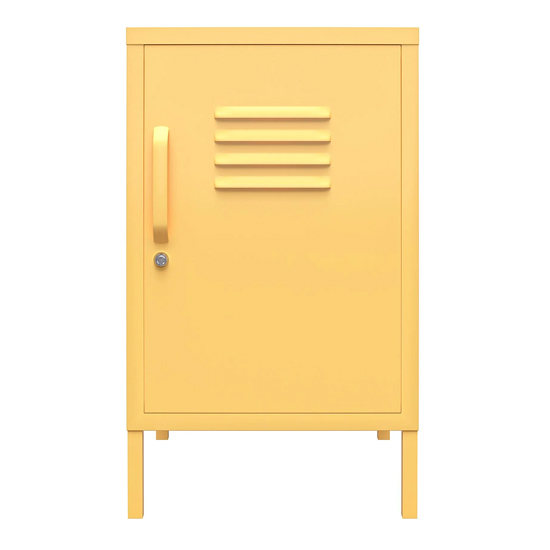 Cerritos Metal Side Table With 1 Door In Yellow