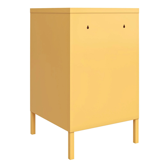 Cerritos Metal Side Table With 1 Door In Yellow