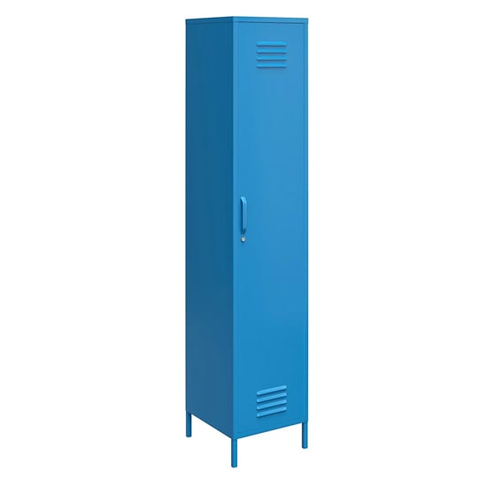Caches Metal Locker Storage Cabinet With 1 Door In Blue_3