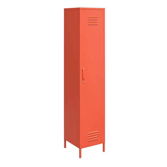 Caches Metal Locker Storage Cabinet With 1 Door In Orange_3
