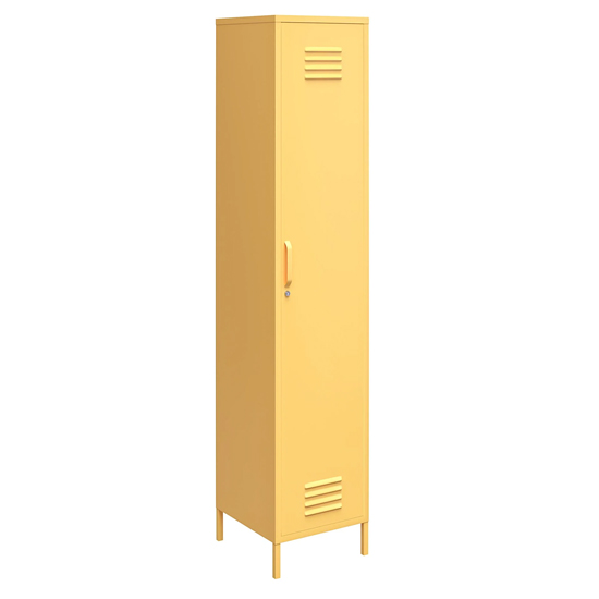Caches Metal Locker Storage Cabinet With 1 Door In Yellow_3