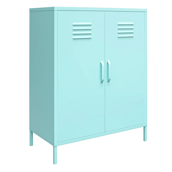 Caches Metal Locker Storage Cabinet With 2 Doors In Spearmint_3