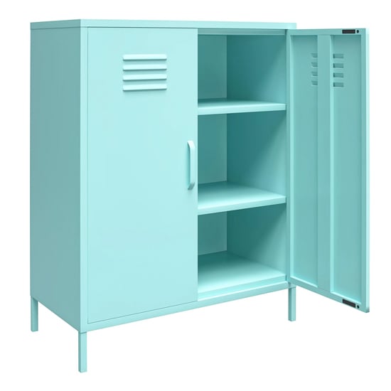 Caches Metal Locker Storage Cabinet With 2 Doors In Spearmint_4