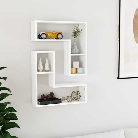 Read more about Cachi set of 2 wooden wall shelf in white