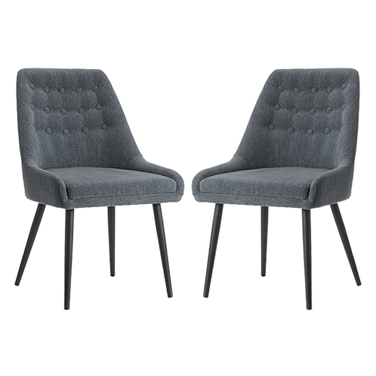 Cadao Grey Fabric Dining Chairs In Pair Furniture in Fashion