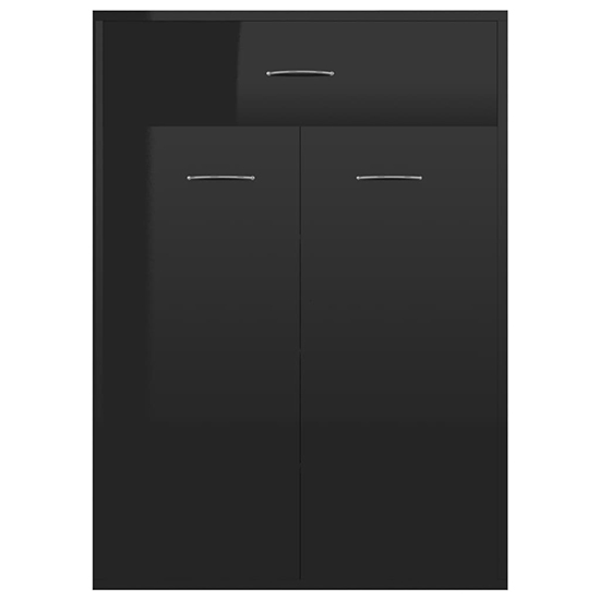 Cadao High Gloss Shoe Storage Cabinet With 2 Doors In Black_5